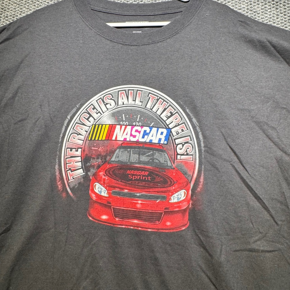 NASCAR Sprint The Race Is All There Is Graphic T-Shirt Gray Mens 2XL RN 104648